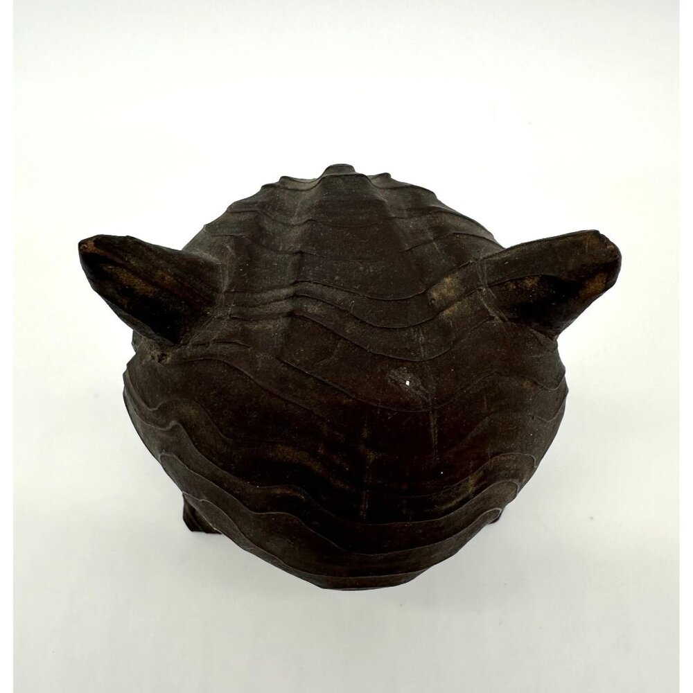 Vintage Owl Figurine Carved Wood Googly Eyes Mid Century Modern Kitsch Horned - Picture 5 of 9